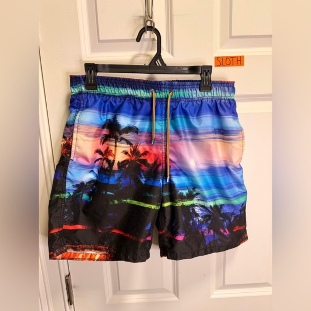 Mens Bugatchi Mesh Lined Swim Trunks